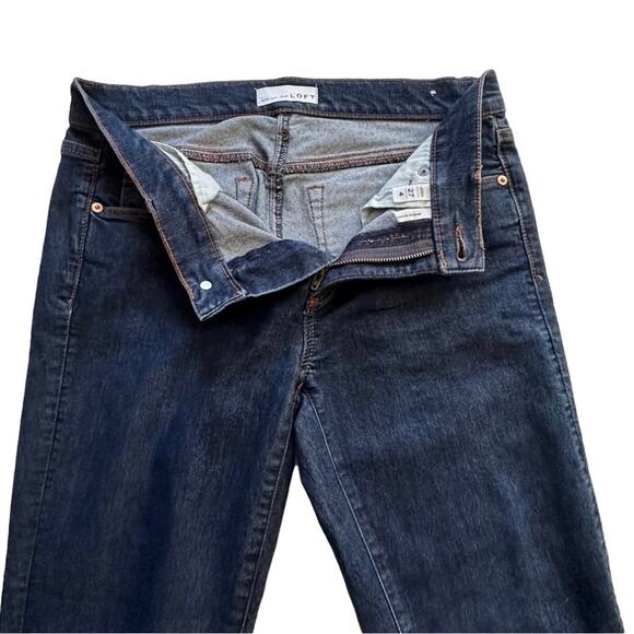 Loft Jeans Dark Wash Mid Rise Modern Skinny Fit Denim Jeans Size 4 - Picture 4 of 12